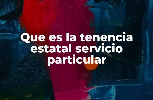 Que es la Tenencia Estatal Servicio Particular