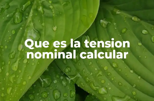 Que es la Tension Nominal Calcular