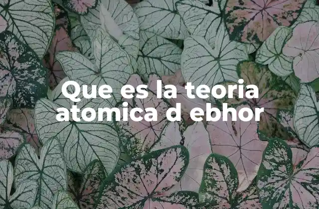 Que es la Teoria Atomica D Ebhor