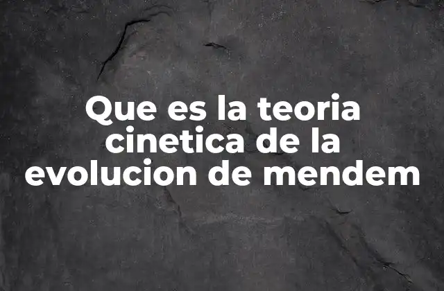 La evolución desde una perspectiva cinética