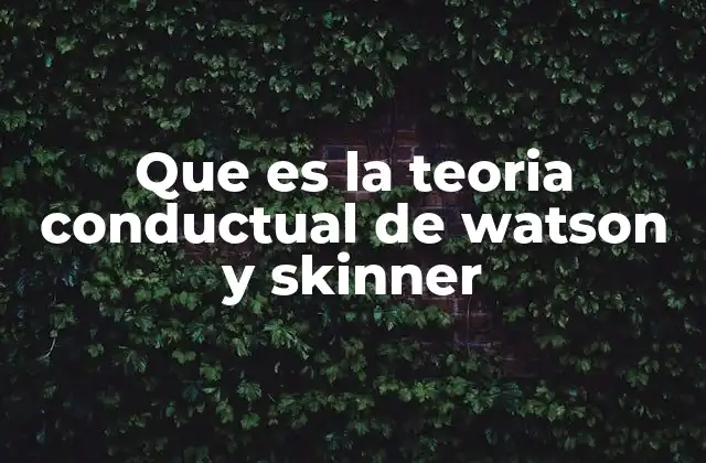 Que es la Teoria Conductual de Watson y Skinner