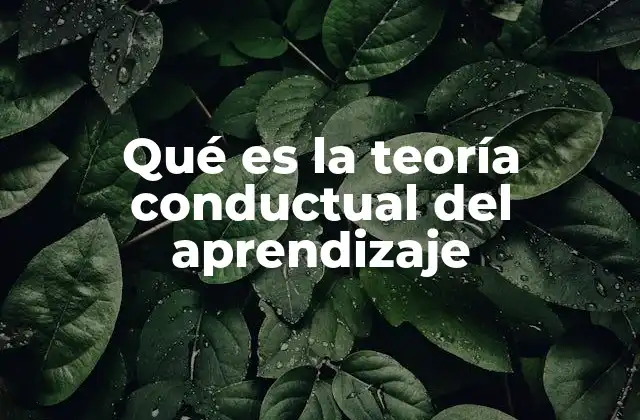 Qué es la Teoría Conductual Del Aprendizaje