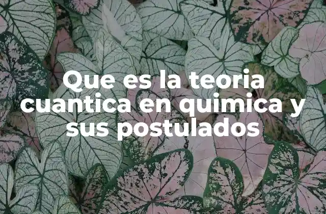 Que es la Teoria Cuantica en Quimica y Sus Postulados