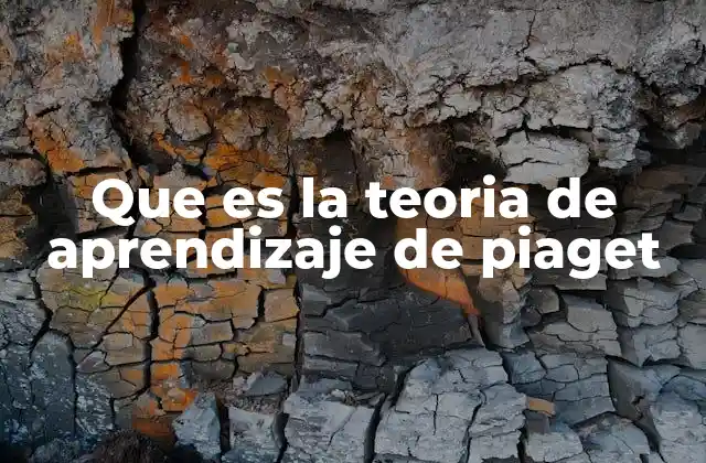 Que es la Teoria de Aprendizaje de Piaget