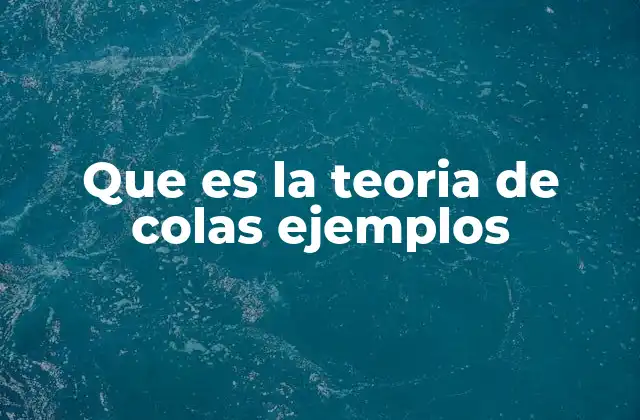 Que es la Teoria de Colas Ejemplos