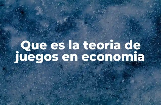 Que es la Teoria de Juegos en Economia