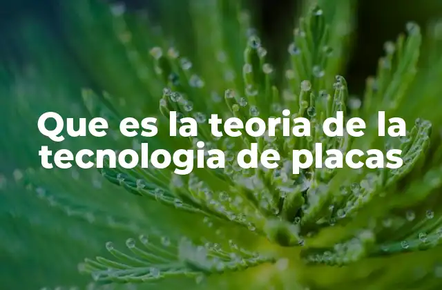 Que es la Teoria de la Tecnologia de Placas