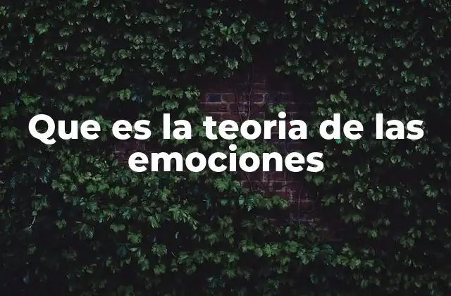 Que es la Teoria de las Emociones