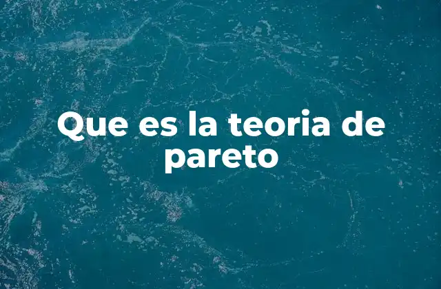 Que es la Teoria de Pareto
