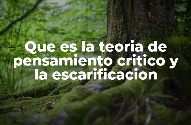 Que es la Teoria de Pensamiento Critico y la Escarificacion