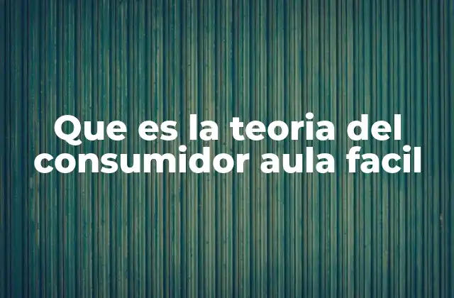 Que es la Teoria Del Consumidor Aula Facil 2 El comportamiento del consumidor: una mirada desde la economía