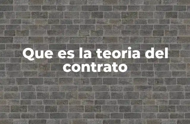 Que es la Teoria Del Contrato