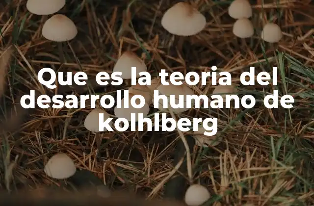 Que es la Teoria Del Desarrollo Humano de Kolhlberg