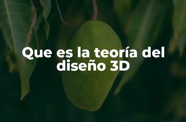 Que es la Teoría Del Diseño 3d