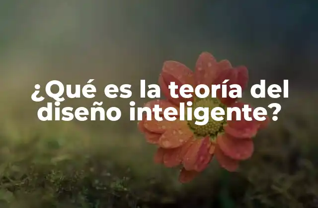 ¿qué es la Teoría Del Diseño Inteligente?