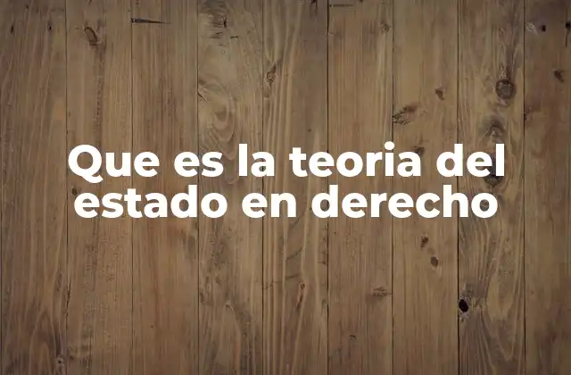 Que es la Teoria Del Estado en Derecho
