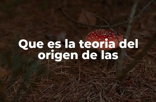 Que es la Teoria Del Origen de las