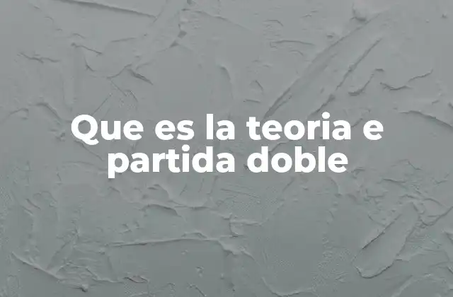 Que es la Teoria e Partida Doble