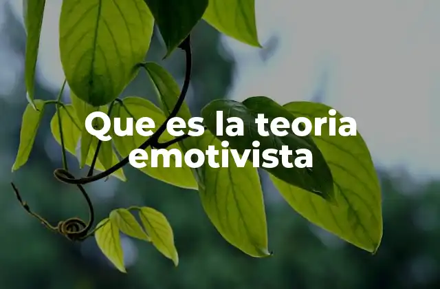 Que es la Teoria Emotivista