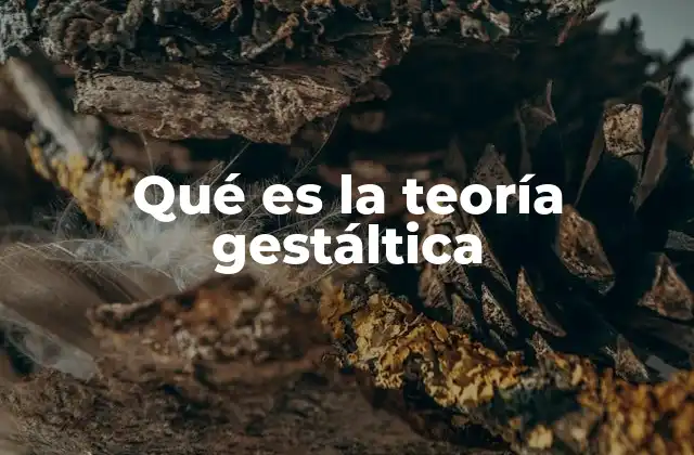 Qué es la Teoría Gestáltica