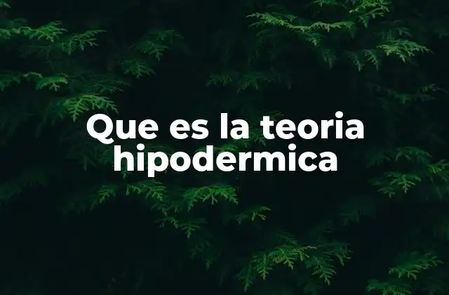 Que es la Teoria Hipodermica