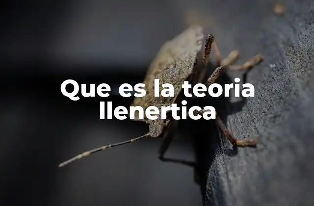 Que es la Teoria Llenertica