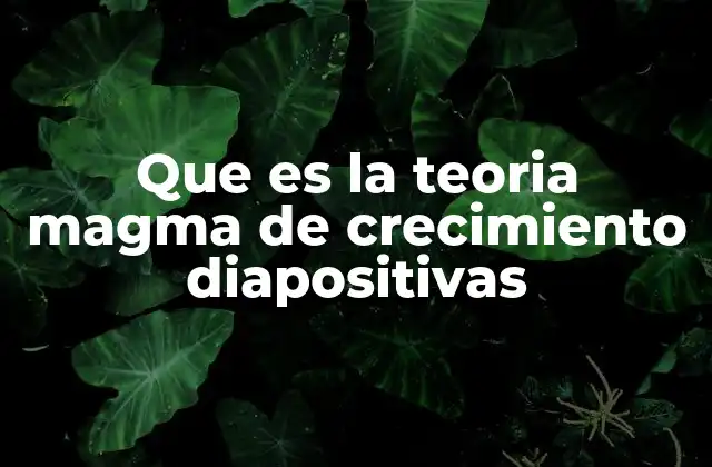 Que es la Teoria Magma de Crecimiento Diapositivas