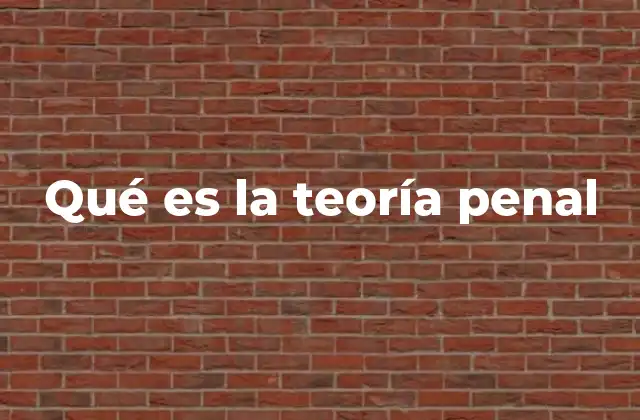 Qué es la Teoría Penal