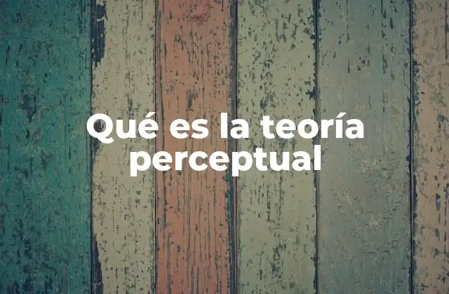 Qué es la Teoría Perceptual