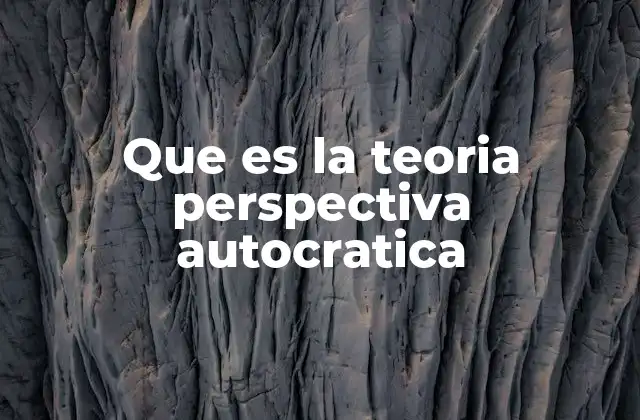 Que es la Teoria Perspectiva Autocratica