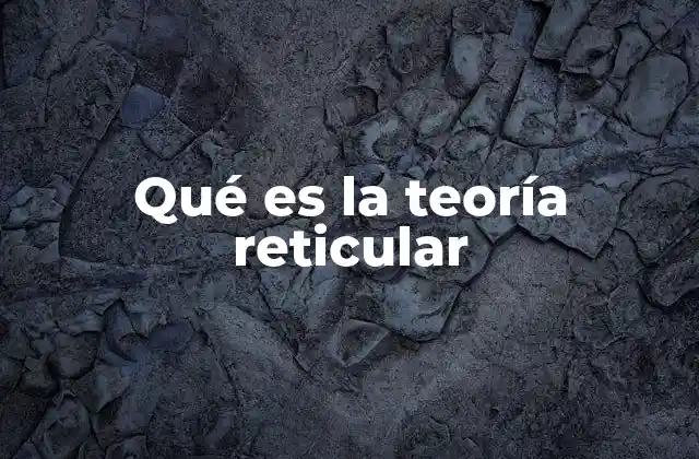 Qué es la Teoría Reticular