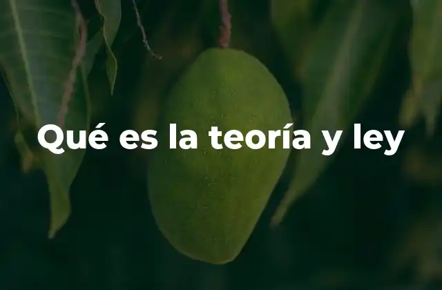 Qué es la Teoría y Ley