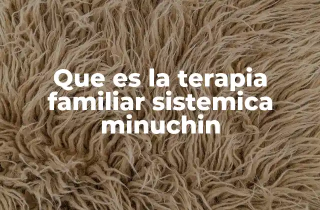 Que es la Terapia Familiar Sistemica Minuchin