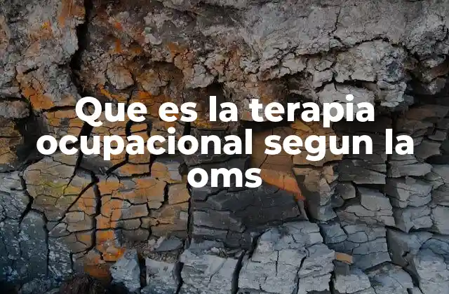 Que es la Terapia Ocupacional Segun la Oms