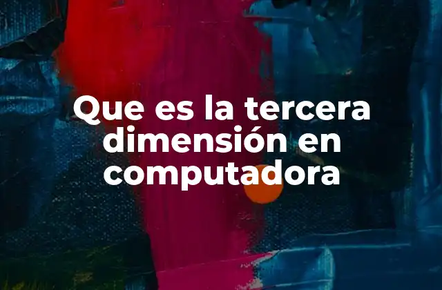 Que es la Tercera Dimensión en Computadora