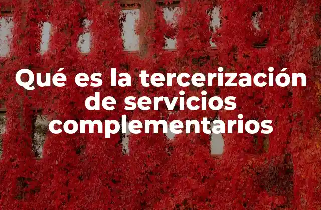 Qué es la Tercerización de Servicios Complementarios