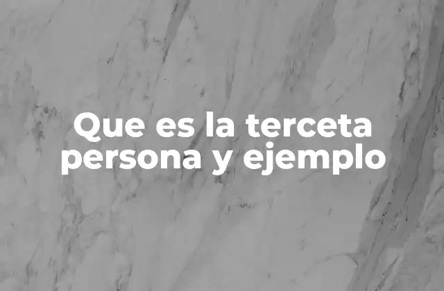 Que es la Terceta Persona y Ejemplo