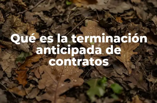 Qué es la Terminación Anticipada de Contratos