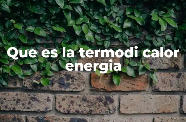 Que es la Termodi Calor Energia 2 El papel del calor en la conversión de energía