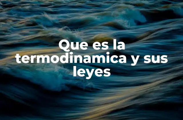 Que es la Termodinamica y Sus Leyes