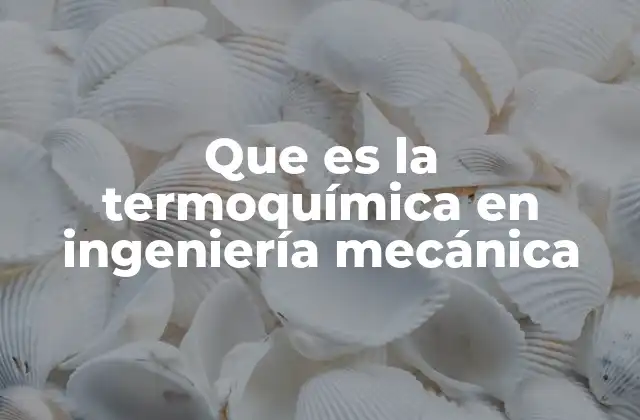 Que es la Termoquímica en Ingeniería Mecánica