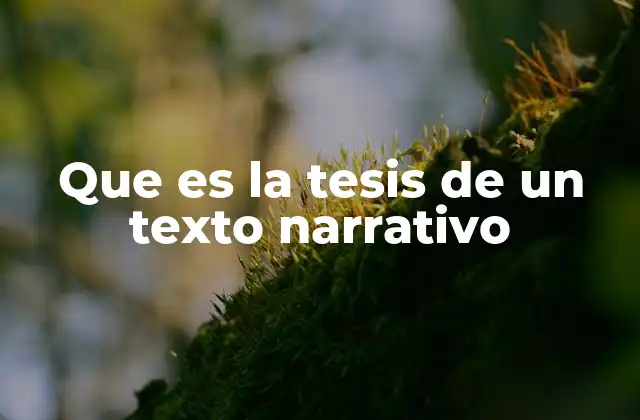 Que es la Tesis de un Texto Narrativo