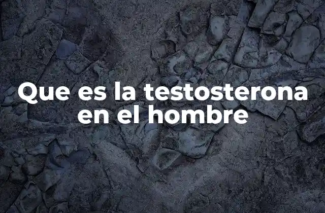 Que es la Testosterona en el Hombre