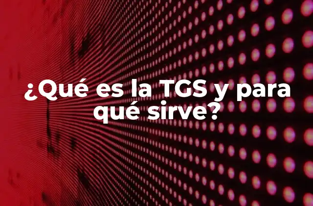 ¿qué es la Tgs y para Qué Sirve?