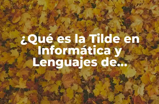 ¿qué es la Tilde en Informática y Lenguajes de Programación?