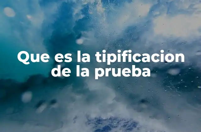 Que es la Tipificacion de la Prueba