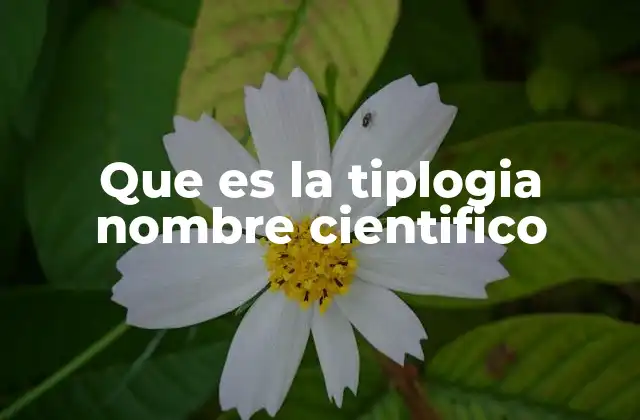 Que es la Tiplogia Nombre Cientifico
