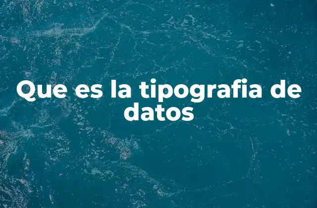 Que es la Tipografia de Datos