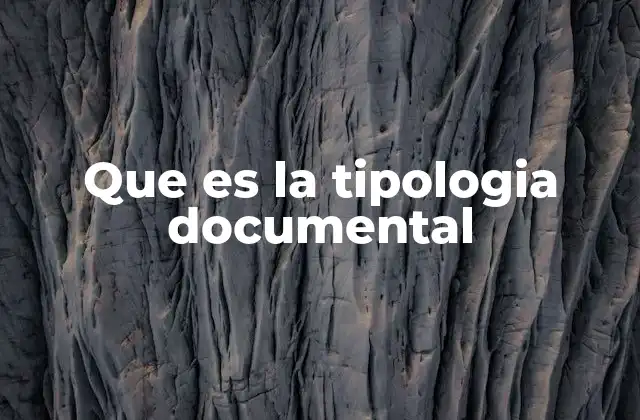 Que es la Tipologia Documental