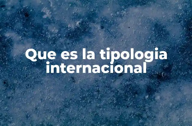 Que es la Tipologia Internacional